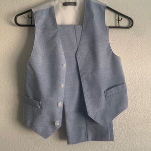 Boys size 6 blue suit vest and pant set